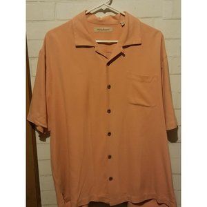 Tommy Bahama XL Pink 100% Silk Mens Button-Down Casual Hawaiian Shirt